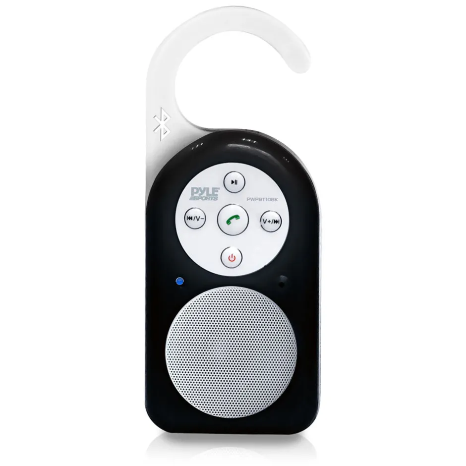 Bluetooth Waterproof Shower Speaker, Call Answering, Built-In Mic<Pyle