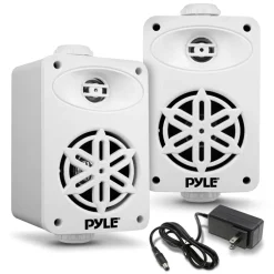 Bluetooth Waterproof Speakers 200W 3.5" 2-Way Polymer Tweeter White<Pyle Best