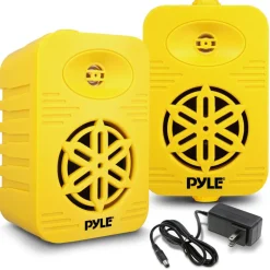 Bluetooth Waterproof Speakers 300W 4" 2-Way Polymer Tweeter Yellow<Pyle Online