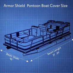 Boat Cover Waterproof Marine Polyester 21-24 ft Pontoon Gray<Pyle Online