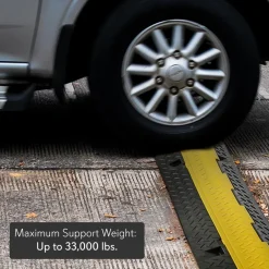 Cable Protector Ramp 33000lbs Support 5-Channel Yellow Flip-Open Cover<Pyle Outlet