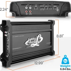 Car Audio Amplifier 3000W Monoblock MOSFET Nickel Plated RCA Input<Lanzar Hot