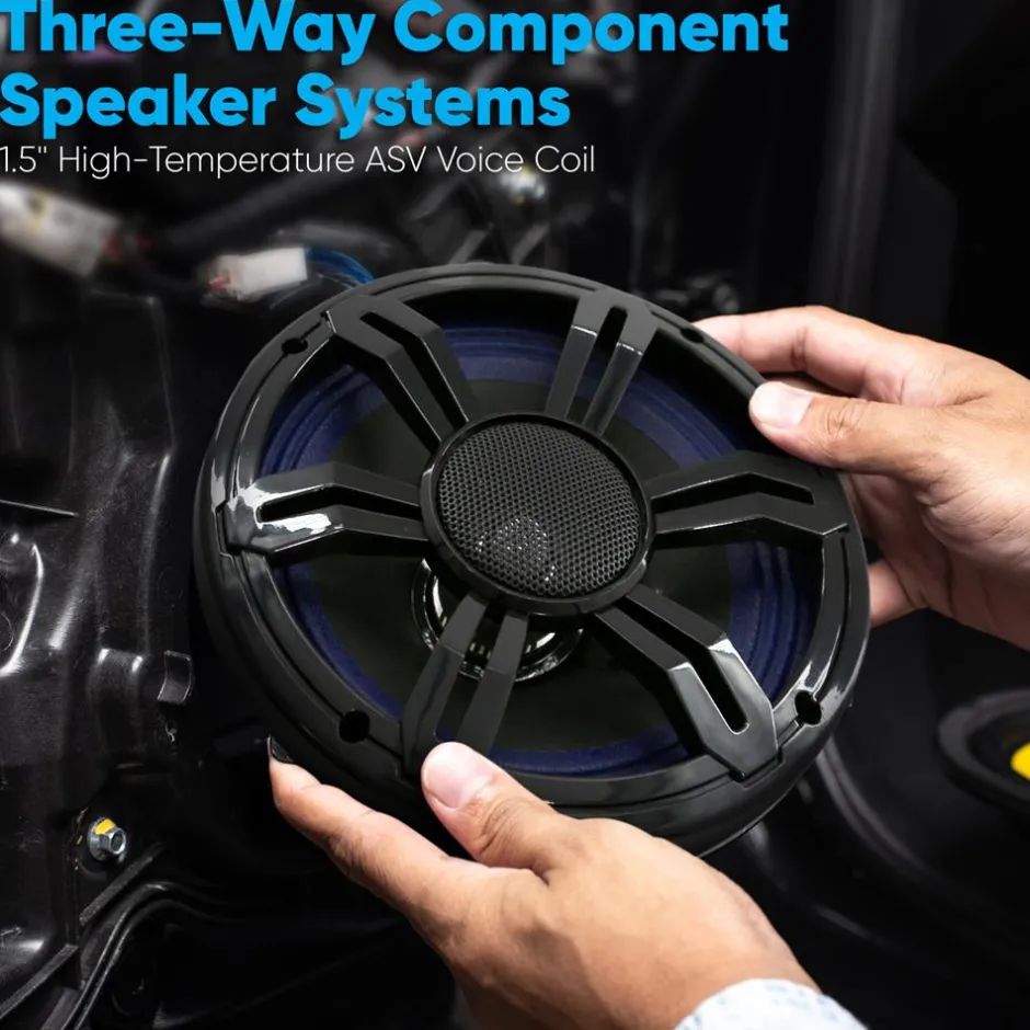 Car Audio Speakers Kit, Low Distortion, 6.5" Component, Aluminum Tweeters<Pyle Online