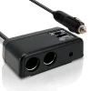 Car Cigarette Lighter Splitter Dual 12V Ports Adjustable AC Voltage<Pyle Hot