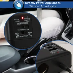 Car Cigarette Lighter Splitter Dual 12V Ports Adjustable AC Voltage<Pyle Hot