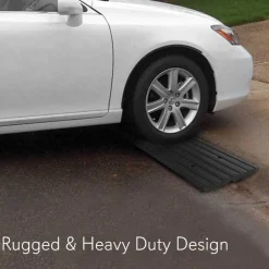 Car Driveway Ramps 3-Pack, Heavy Duty Rubber, 12ft Length, Waterproof<Pyle