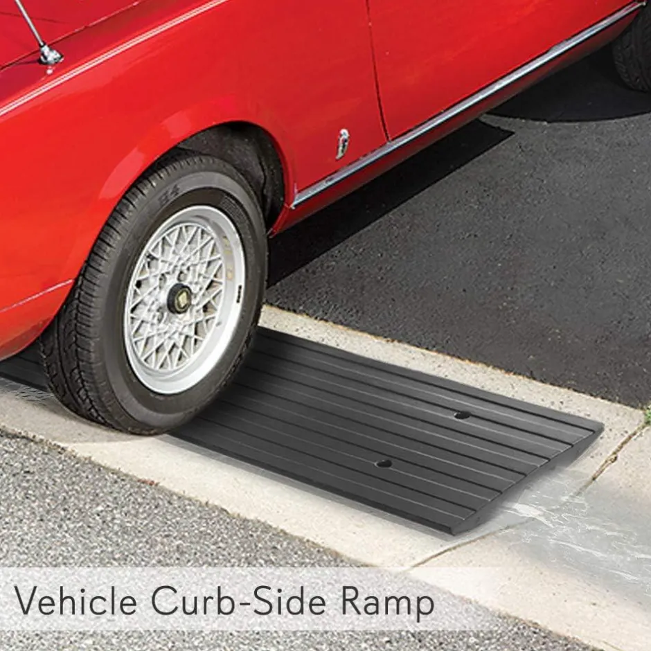 Car Driveway Ramps 3-Pack, Heavy Duty Rubber, 12ft Length, Waterproof<Pyle