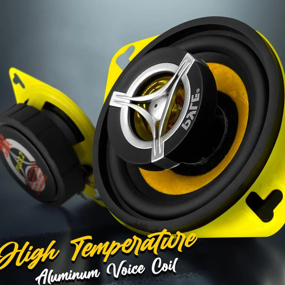 Car Speaker System 120W 3.5" Yellow Cone 4 Ohm 20oz Magnet<Pyle New