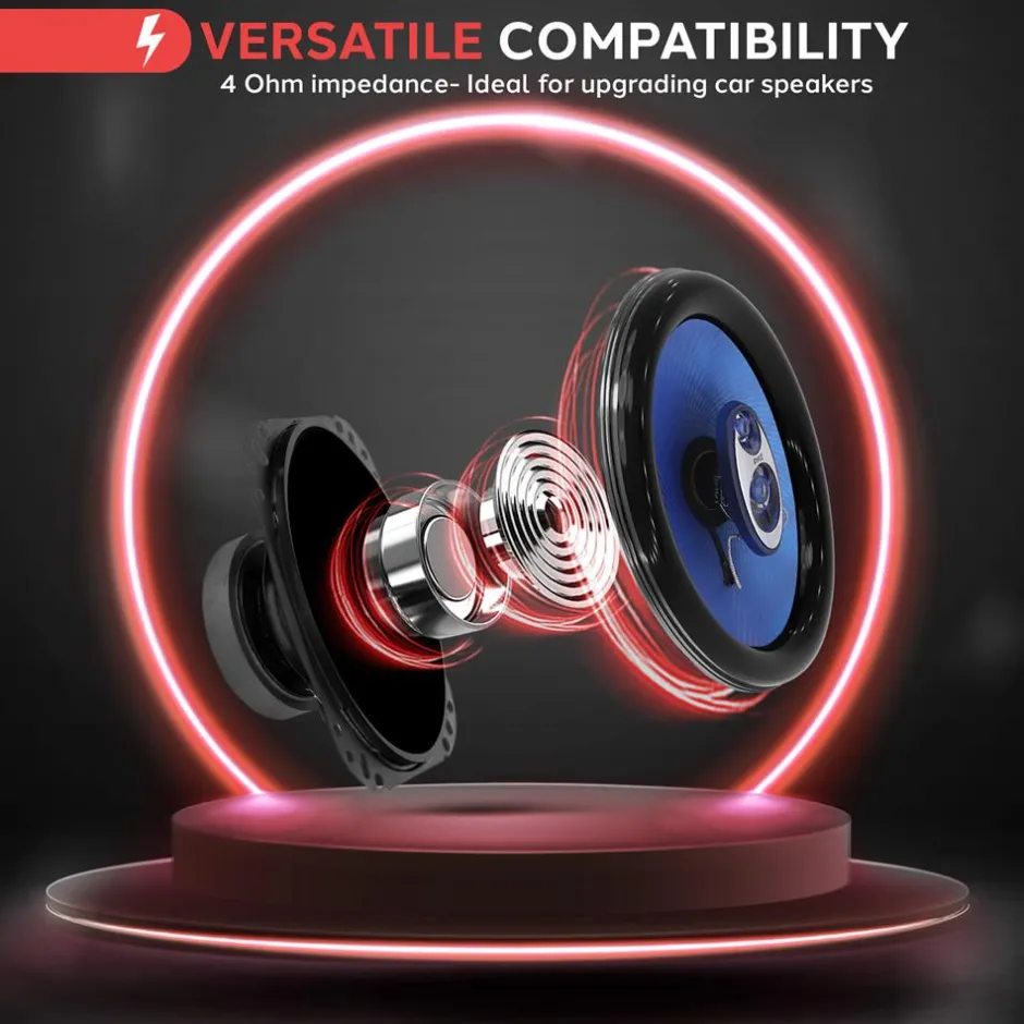 Car Speakers Pair 360W Blue Poly Cone Butyl Rubber Surround<Pyle Discount