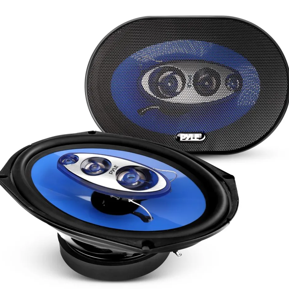 Car Speakers 500W 4-Way Butyl Rubber Surround Blue Pair<Pyle Discount