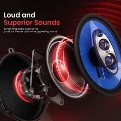Car Speakers 500W 4-Way Butyl Rubber Surround Blue Pair<Pyle Discount