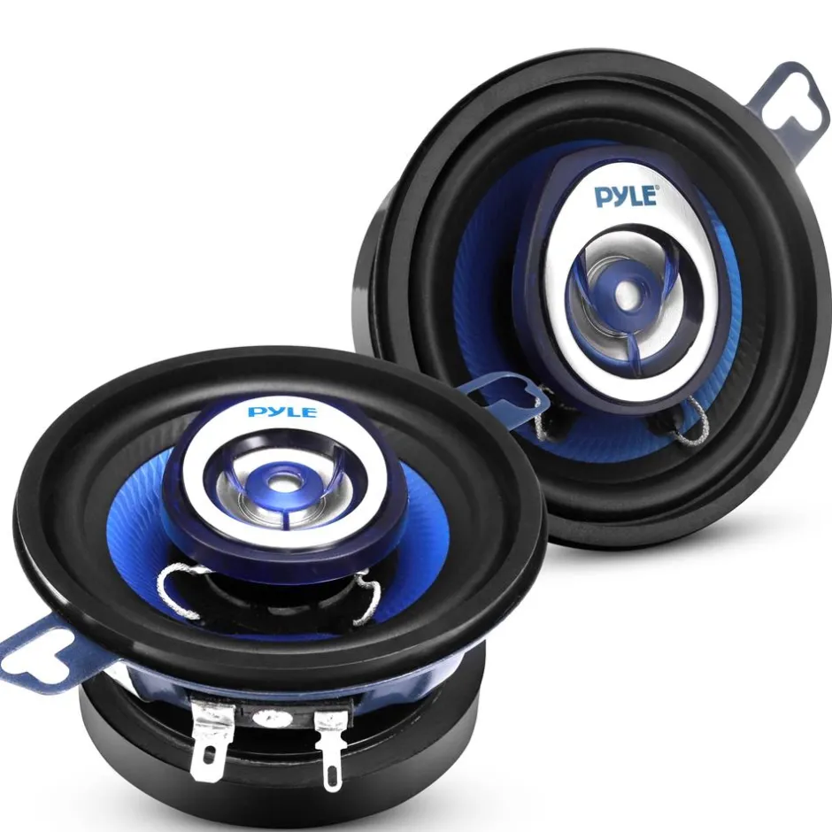 Car Stereo Speakers 120W Low Distortion Blue Poly Cone 3.5" Pair<Pyle