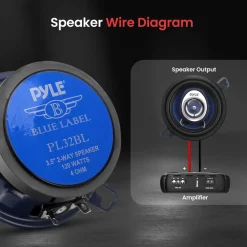 Car Stereo Speakers 120W Low Distortion Blue Poly Cone 3.5
