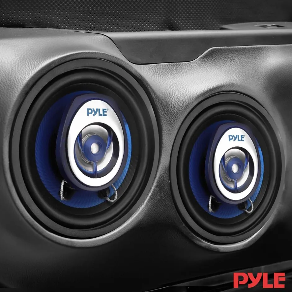 Car Stereo Speakers 120W Low Distortion Blue Poly Cone 3.5" Pair<Pyle