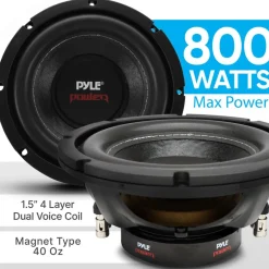 Car Subwoofer 800W Power Dual Voice Coil Non-Press Paper Cone<Pyle Outlet