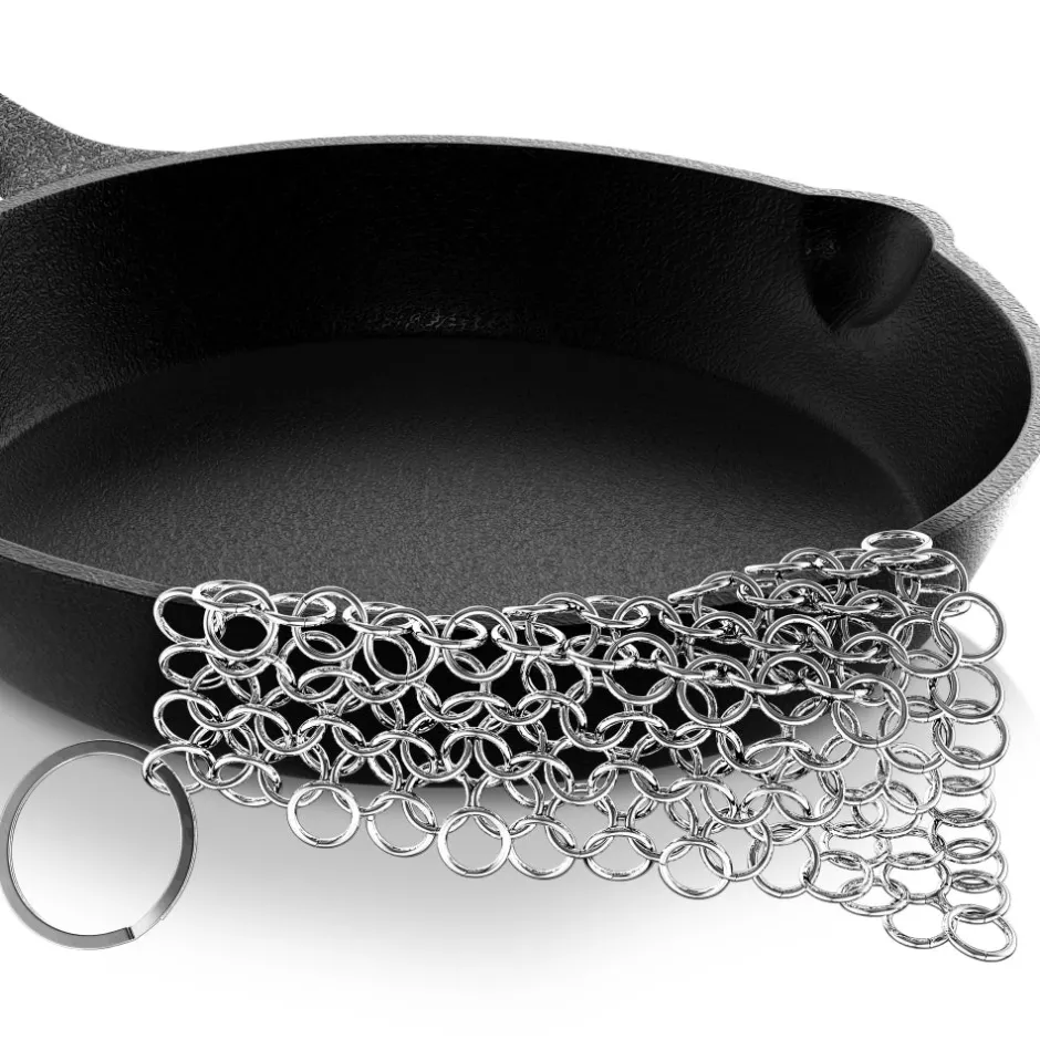 Cast Iron Cleaner - Cuts Cleaning Time - Stainless Steel Chainmail<NutriChef Clearance