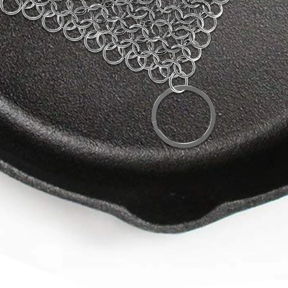 Cast Iron Cleaner - Cuts Cleaning Time - Stainless Steel Chainmail<NutriChef Clearance