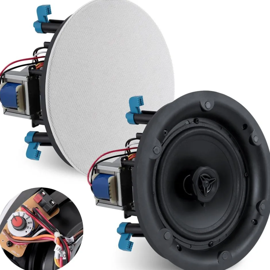 Ceiling Speaker 600W Stereo Sound 8" 2-Way White<Pyle Online