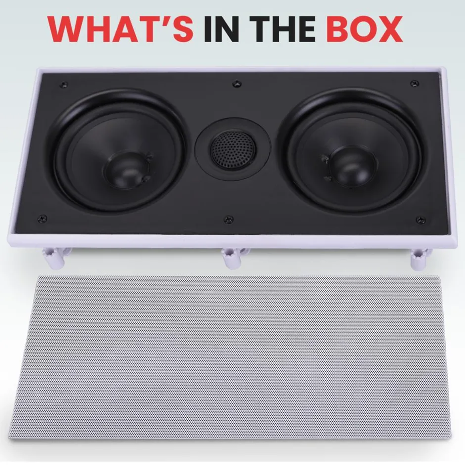 Ceiling Wall Speaker 300W Dual Woofers Titanium Tweeter White<Pyle New