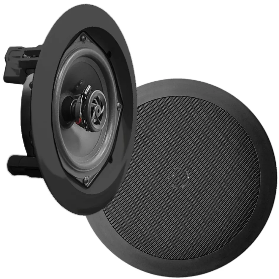 Ceiling Wall Speakers - Easy Install Flush Mount, 150W, 2-Way, 5.25" Midbass<Pyle Best