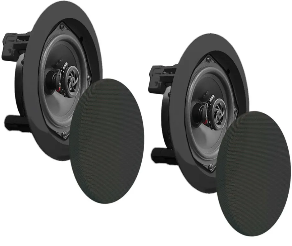 Ceiling Wall Speakers - Easy Install Flush Mount, 150W, 2-Way, 5.25" Midbass<Pyle Best