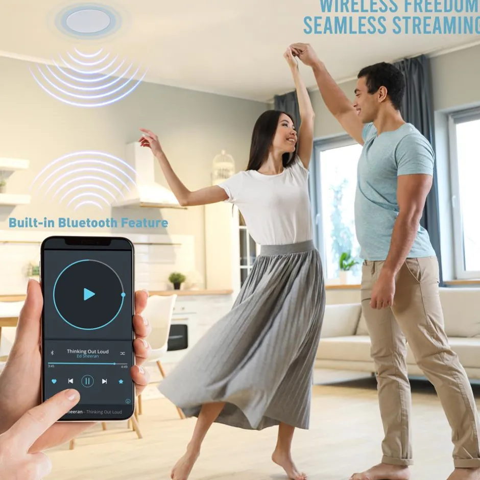 Ceiling/Wall Speaker System - Wireless Bluetooth, 240W, Magnetic Grill<Pyle Outlet