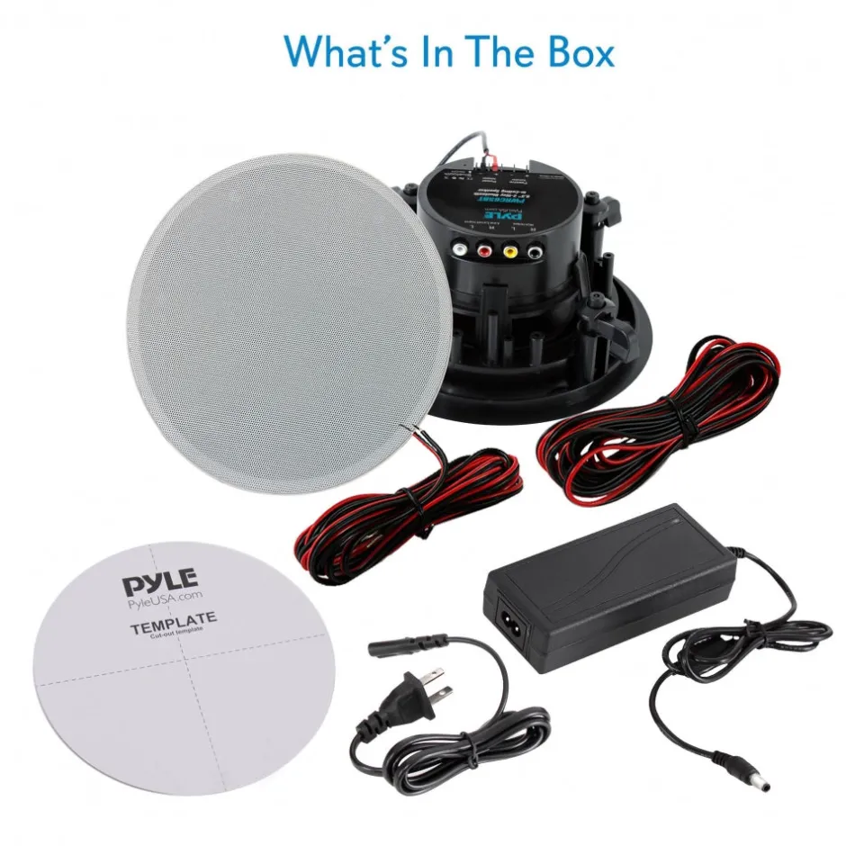 Ceiling/Wall Speaker System, Wireless Bluetooth, 300W, White<Pyle Sale