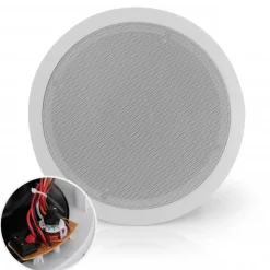 Ceiling/Wall Speaker 600W 2-Way Stereo, Flush Mount, White<Pyle Best