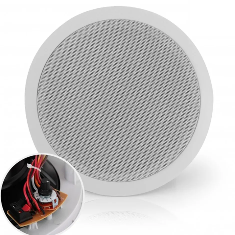 Ceiling/Wall Speaker 600W 2-Way Stereo, Flush Mount, White<Pyle Best