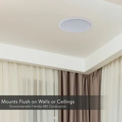 Ceiling/Wall Speaker 600W 2-Way Stereo, Flush Mount, White<Pyle Best