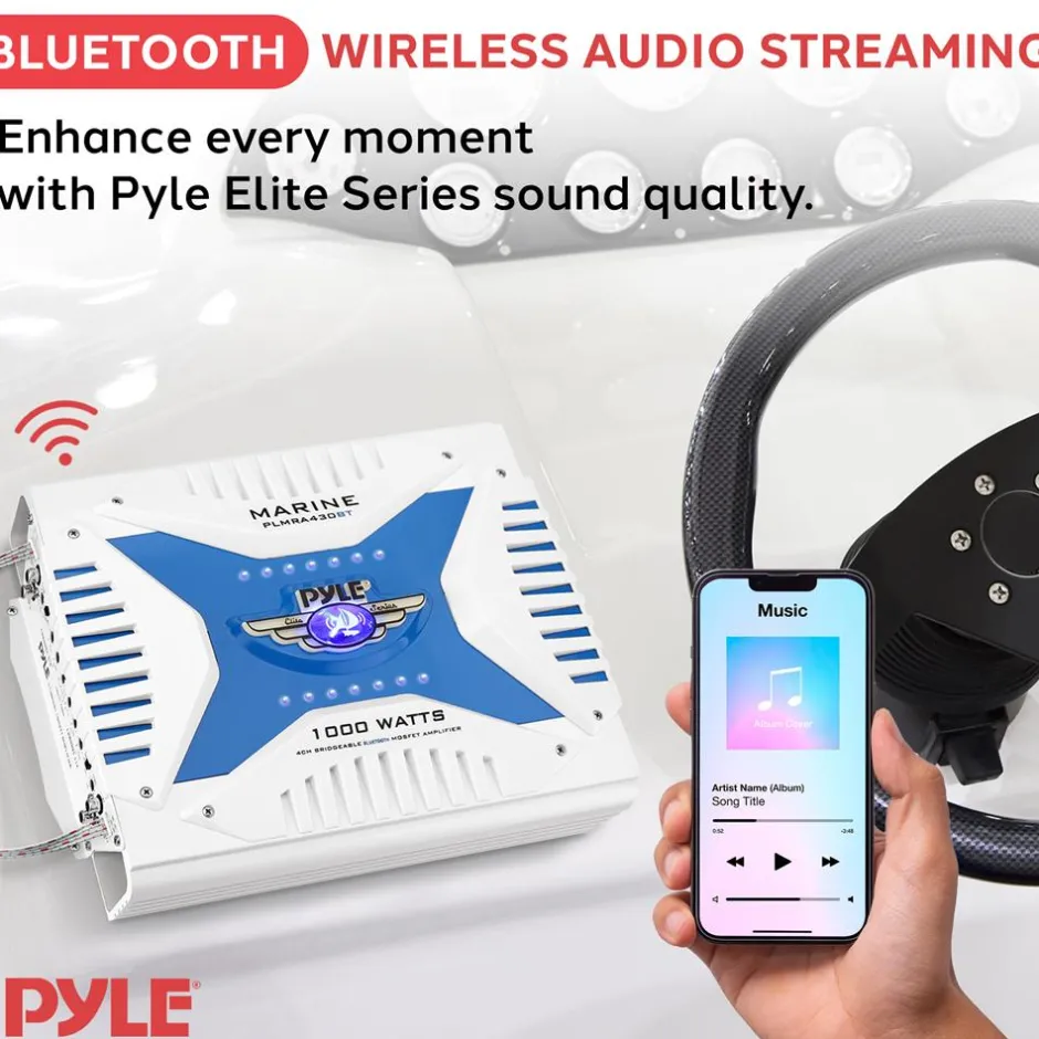 4-Ch. Elite Bluetooth Marine Amplifier<Pyle Sale