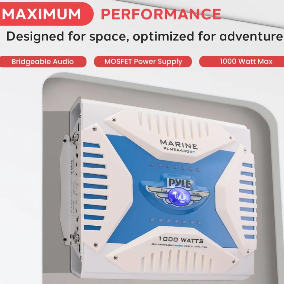 4-Ch. Elite Bluetooth Marine Amplifier<Pyle Sale