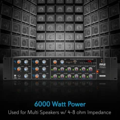8-Channel Bluetooth Amplifier 4000W Multi-Zone Mixer with USB/AUX<Pyle Hot