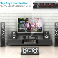 8-Channel Bluetooth Amplifier 4000W Multi-Zone Mixer with USB/AUX<Pyle Hot