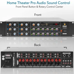 12-Channel Bluetooth Amplifier 6000W Multi-Zone Mixer with USB/SD/AUX<Pyle Hot