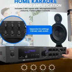 5-Channel Bluetooth Audio Amplifier, Wireless Streaming, VFD Display<Pyle Best