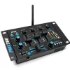 3-Channel Bluetooth DJ Mixer, Wireless Streaming, USB Reader, Blue<Pyle New