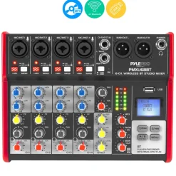 6-Channel Bluetooth DJ Mixer - Pro Audio, USB Interface, Phantom Power<Pyle Sale