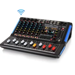 8-Channel Bluetooth DJ Mixer - Pro Sound, USB Recording, 7-Band EQ<Pyle Online