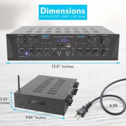 4-Channel Bluetooth Home Audio Amplifier with FM Radio<Pyle Online