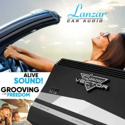 4-Channel Car Amplifier 2000W MOSFET Slim Design with Bass Boost<Lanzar