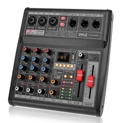3-Channel DJ Audio Mixer - 16 DSP Effects, USB Interface, Phantom Power<Pyle Sale