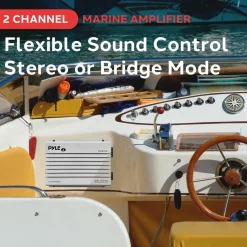 2-Channel Marine Amplifier 400W Waterproof Dual MOSFET Power Supply<Pyle Clearance