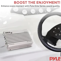 2-Channel Marine Amplifier 400W Waterproof Dual MOSFET Power Supply<Pyle Clearance
