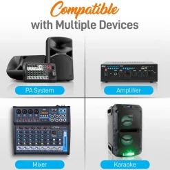8-Channel UHF Wireless Mic System, 164 ft Range, LCD Display, Rack Mountable<Pyle Online