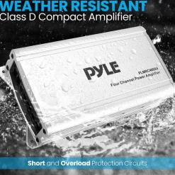 4-Channel Weather-Resistant Audio Amplifier 1200W Max Compact Design<Pyle Outlet