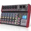 8-Channel Wireless DJ Mixer - Bluetooth Streaming, USB, +48V Phantom Power<Pyle New