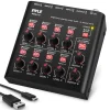 8-Channel Wireless Mixer, Low Noise, USB Sound Card, Compact Size<Pyle New