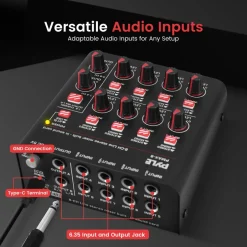 8-Channel Wireless Mixer, Low Noise, USB Sound Card, Compact Size<Pyle New