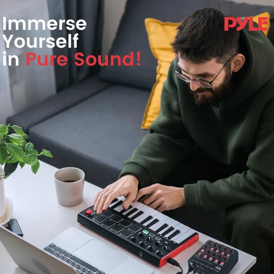8-Channel Wireless Mixer, Low Noise, USB Sound Card, Compact Size<Pyle New